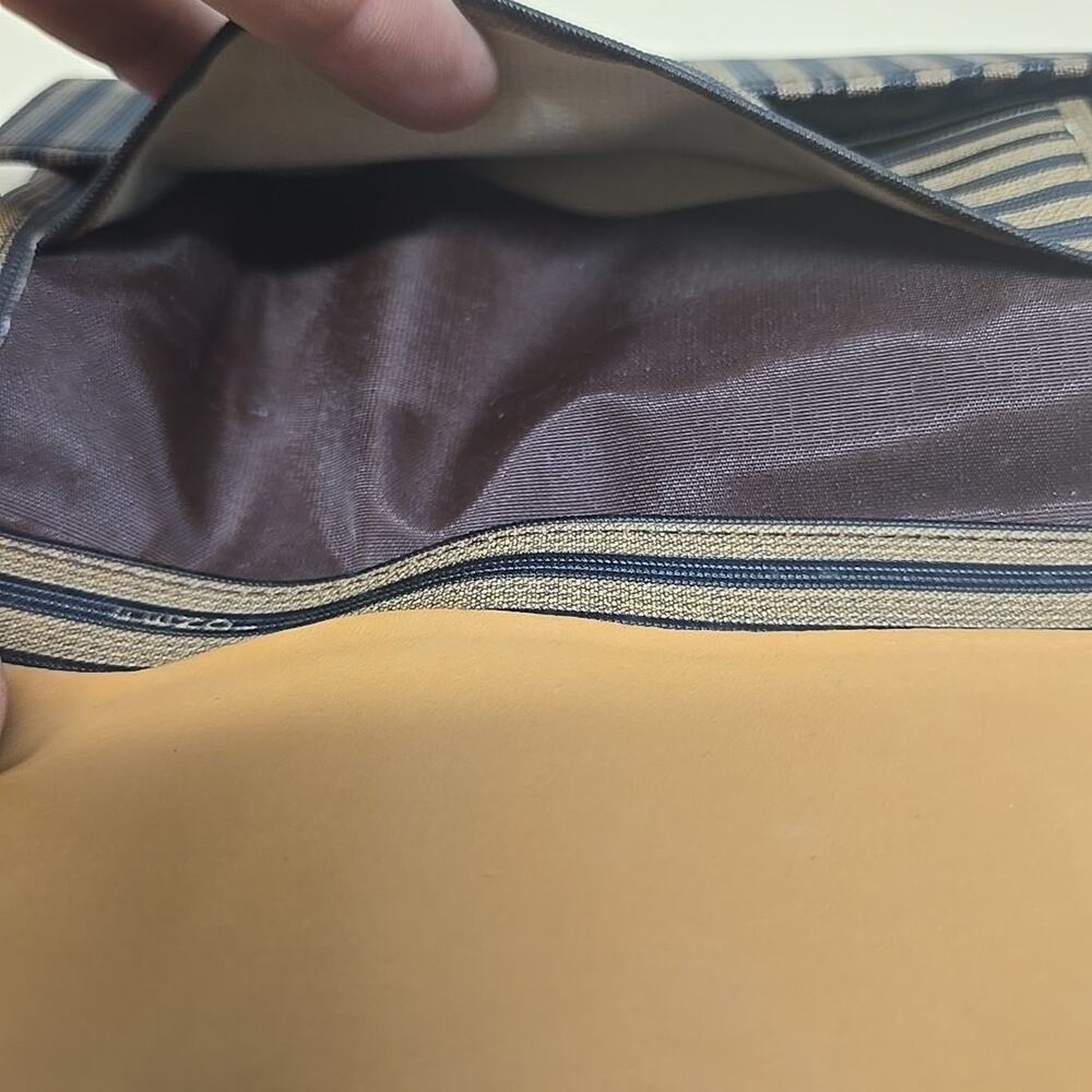 Fendi Striped Pequin Long Tri Fold Checkbook Wallet Vintage Glam - Picture 11 of 16